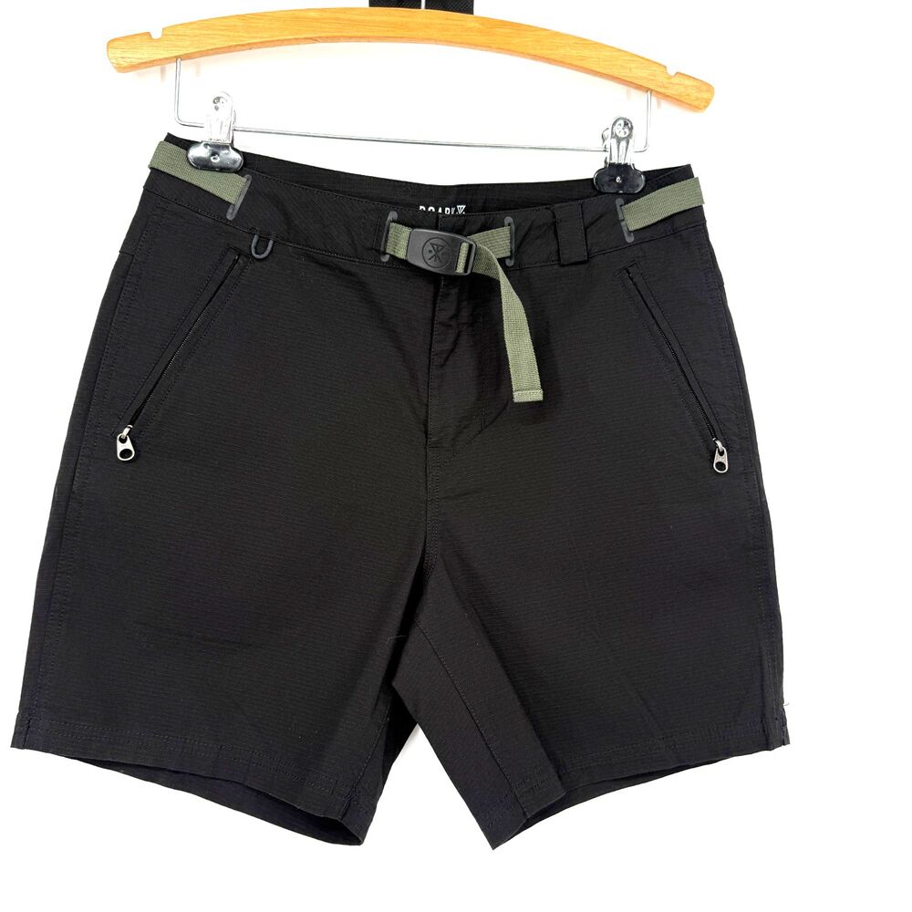 Roark Shorts Campover Short Belted Zip Pocket Outdoor Black Hike Mens Size 30